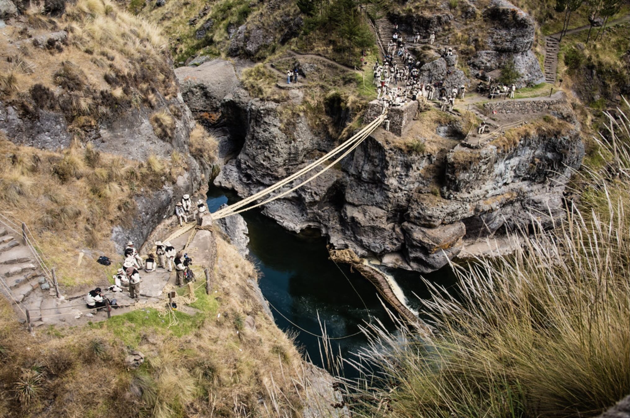 Peru, Cusco region, Inca Bridge Queswachaca, third day.