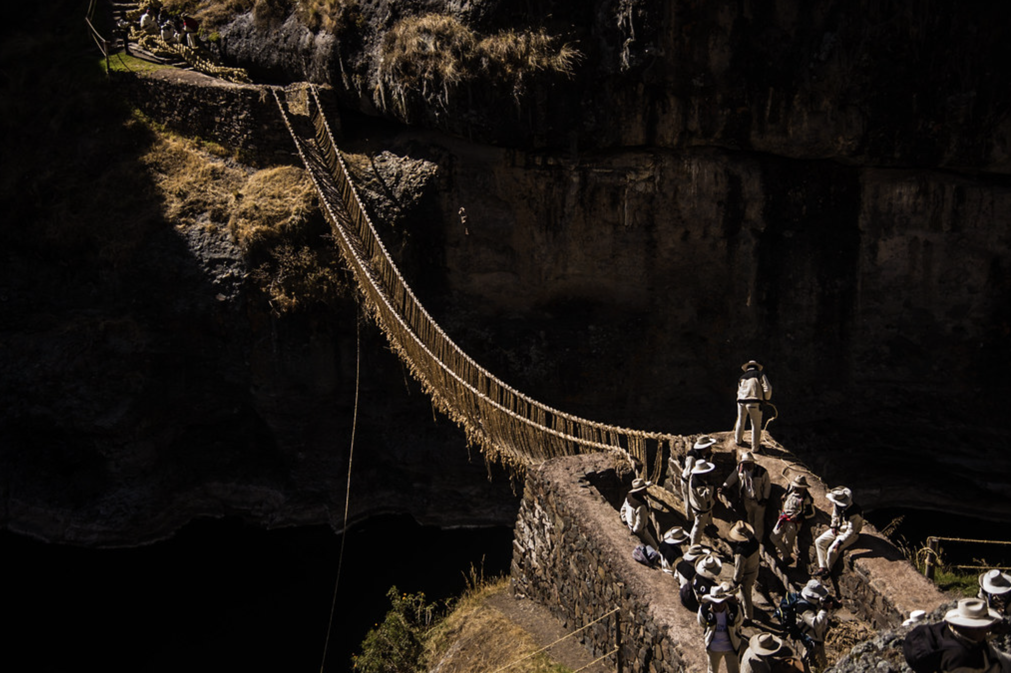 Peru, Cusco region, Inca Bridge Queswachaca, second day.