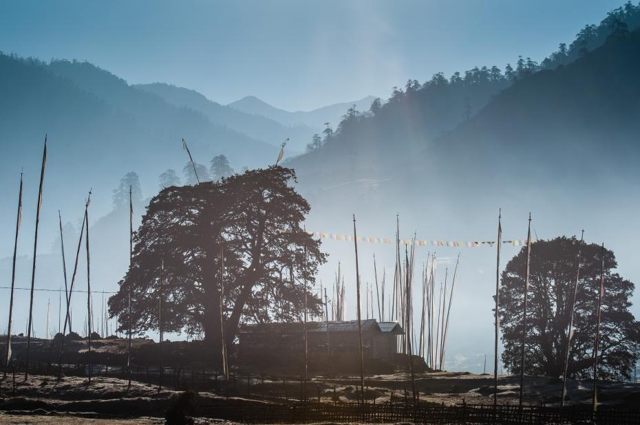 Sakten village during Merak Sakten trek, Tashigang district  in Bhutan.