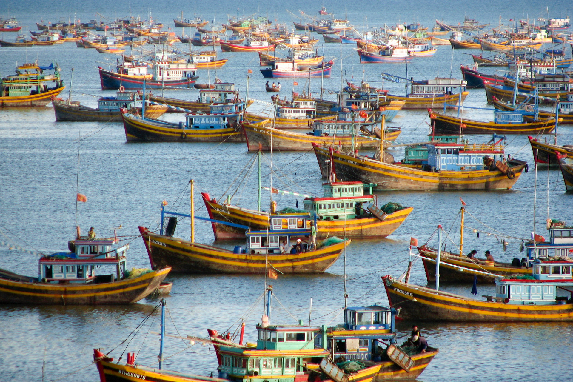 Pêcheurs sur la côté du sud Vietnam