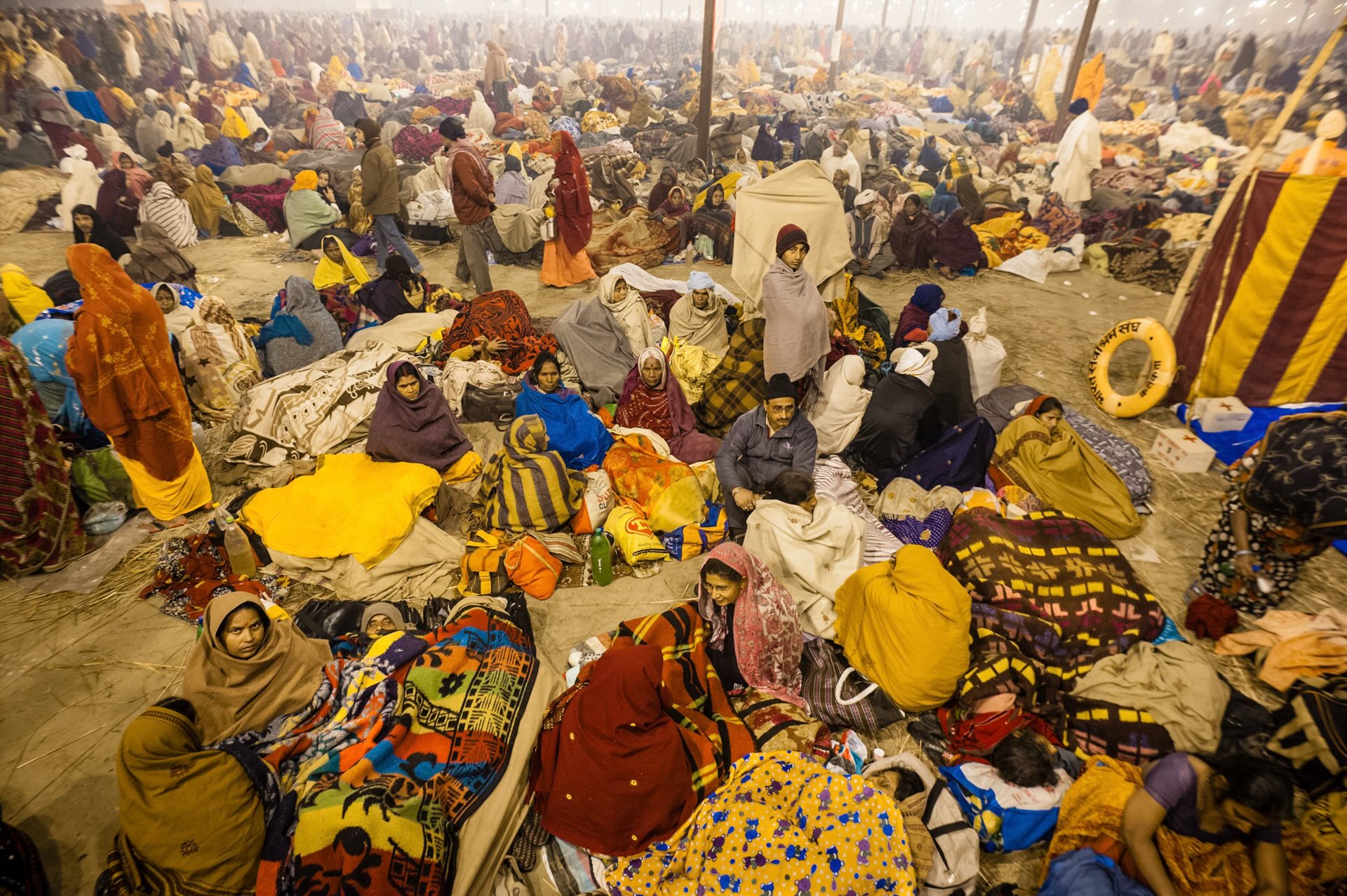 Logement de la majorité des pèlerins lors de la Kumbh Mela de Prayagraj / David Ducoin