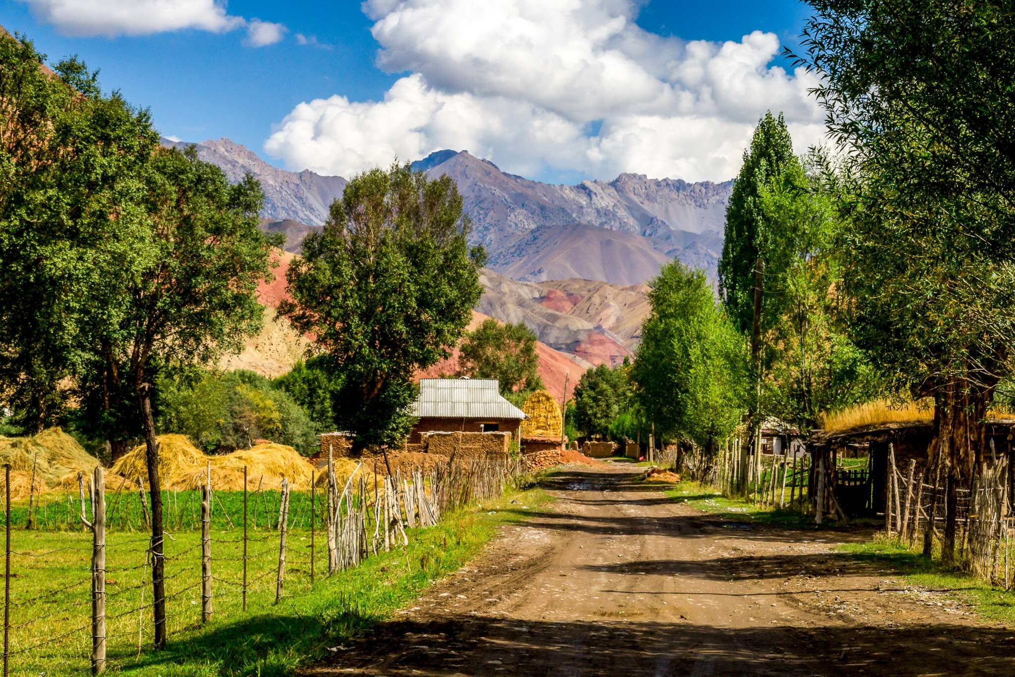 Autour du village de Kojo Kelen au Kirghizistan