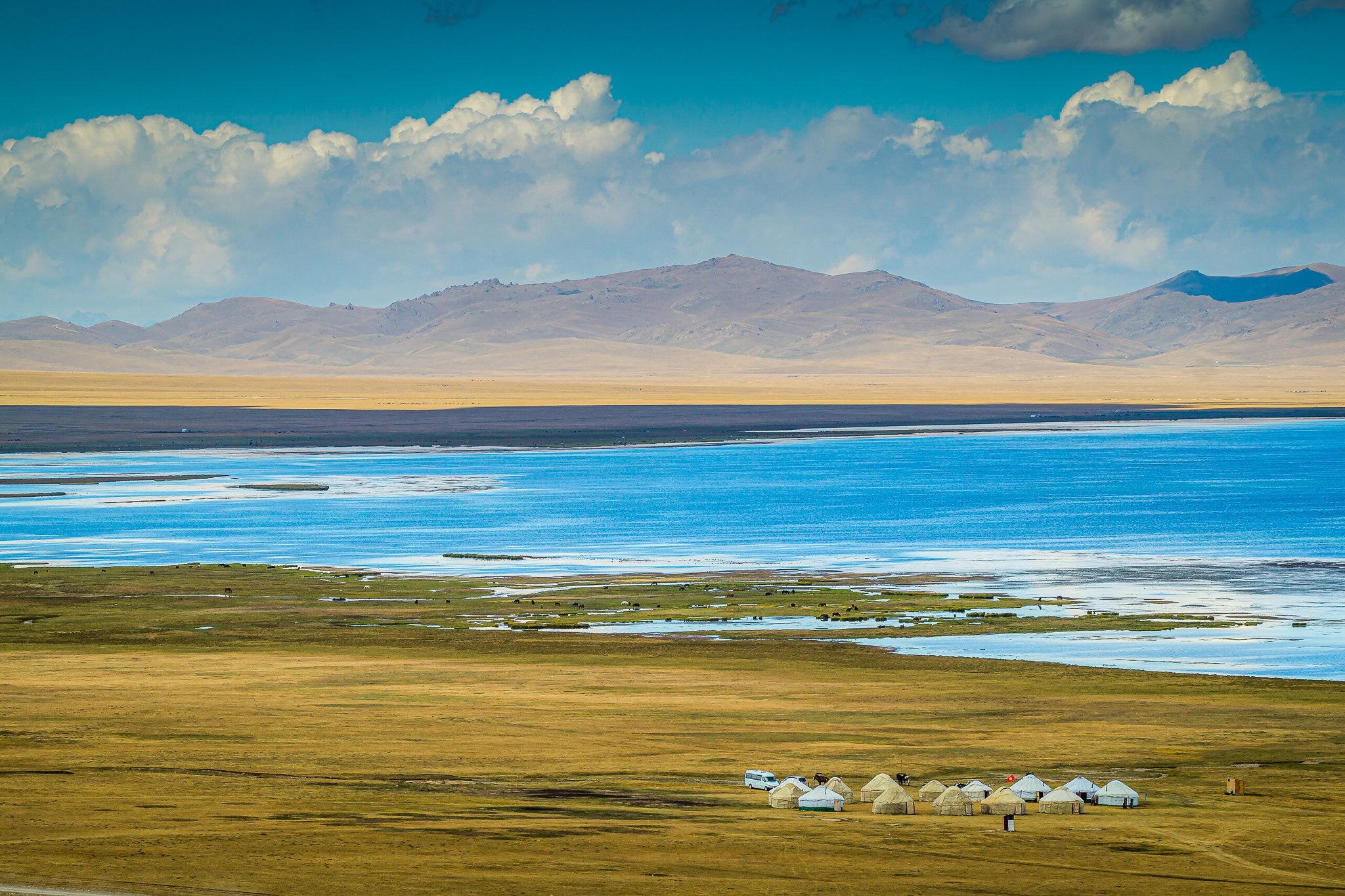 Rives du Lac Song Kul au Kirghizistan