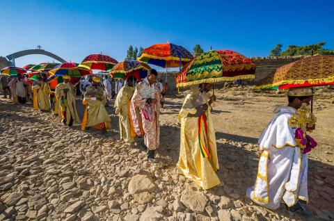 Procession de Timkat en Abyssinie