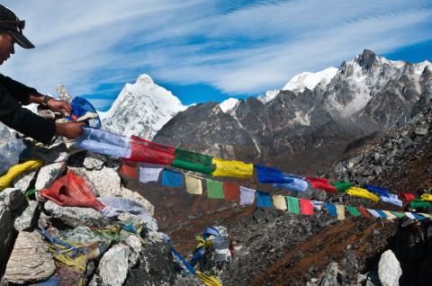 Le Jannu à 7711 m depuis le Mirgin la dans la région du Kangchenjunga au Népal