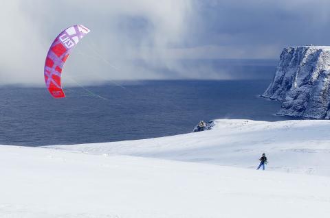 Expédition et exploration snowkite en Norvège