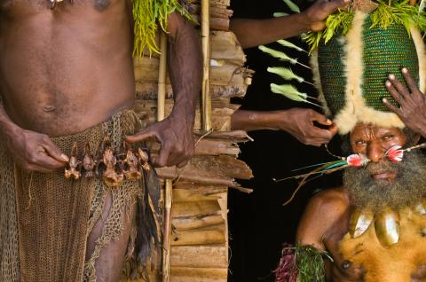 Voyage vers les préparatifs d'une cérémonie chez les Kalam dans les montagnes de Simbai