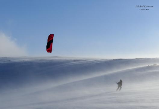 Expédition et exploration snowkite en Norvège