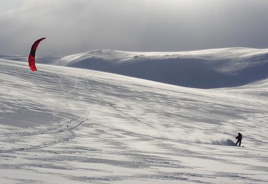 Expédition et exploration snowkite en Norvège