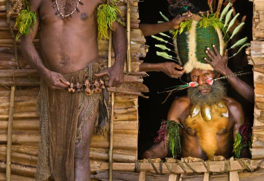 Voyage vers les préparatifs d'une cérémonie chez les Kalam dans les montagnes de Simbai