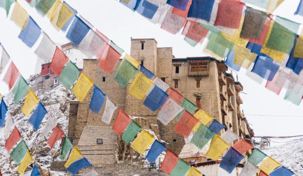 Palais royal de Leh au Ladakh en hiver en Himalaya en Inde