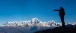 Le Dhaulagiri à 8160 m et le Tukuche peak depuis Kopra ridge au Népal